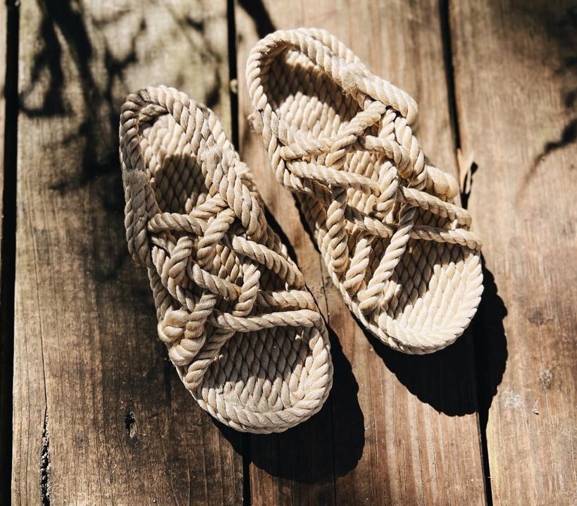 Rope sandals discount with rubber soles